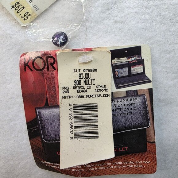 Koret Small Wool Blend Floral Embroidered Cardigan Y2K Purple Vintage Deadstock - Picture 5 of 8